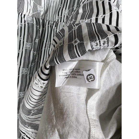 Lane Bryant Square Neck Eyelet Peplum Hem Top Womens Size 18‎ Black White Lined - Picture 8 of 9